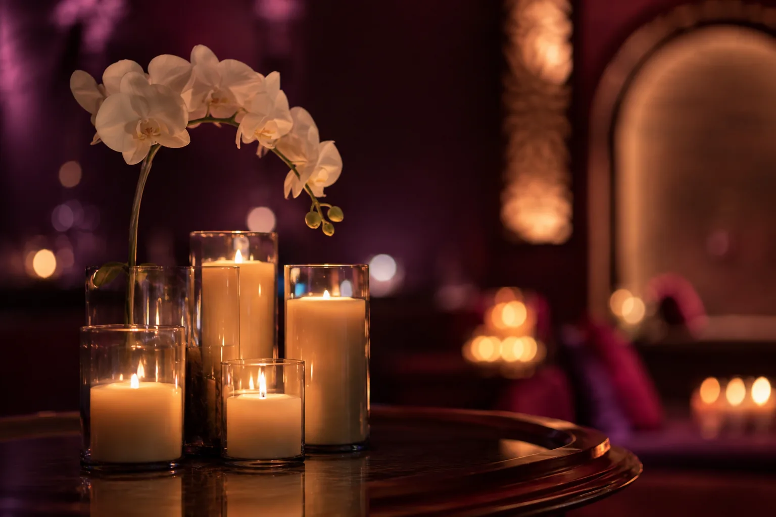 Mum ve orkide düzeni — Lila Spa, Fatih misafirlerine hizmet veren salon